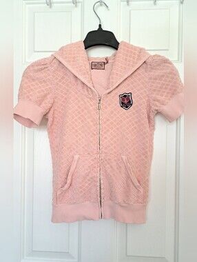 Vintage Y2K Juicy Couture Short-Sleeve Terry Cloth Hoodie